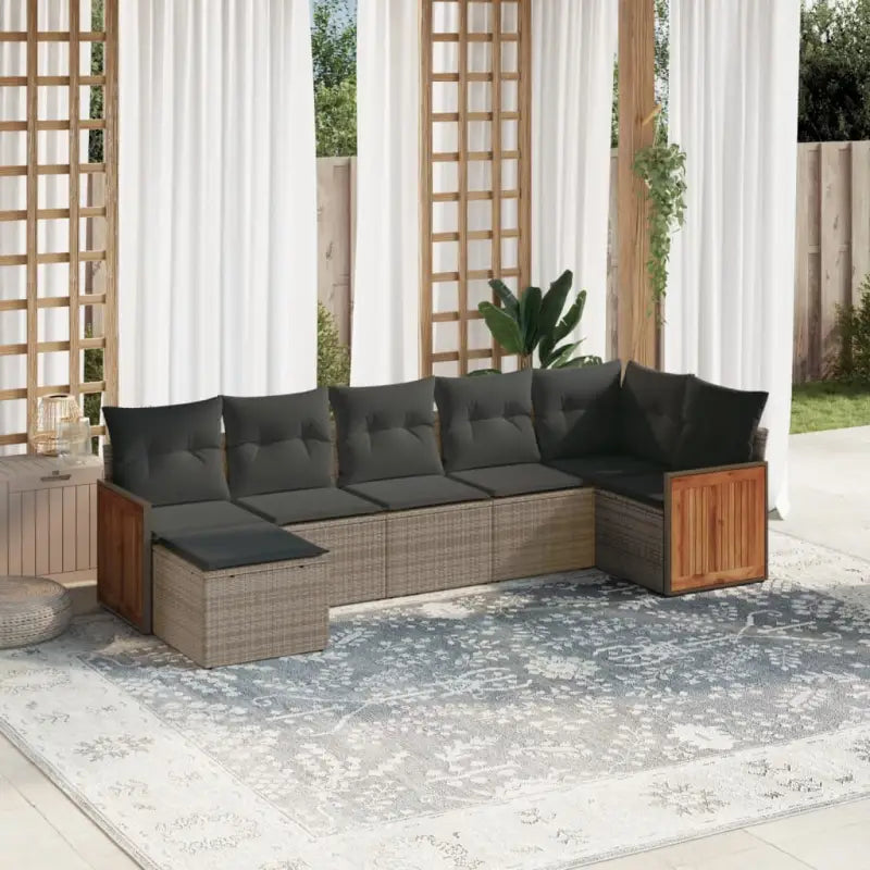 Lounge Tuinset in Beige met Gepoedercoat Staal Afmetingen - Grijs / Zonder tafel - Tuinsets