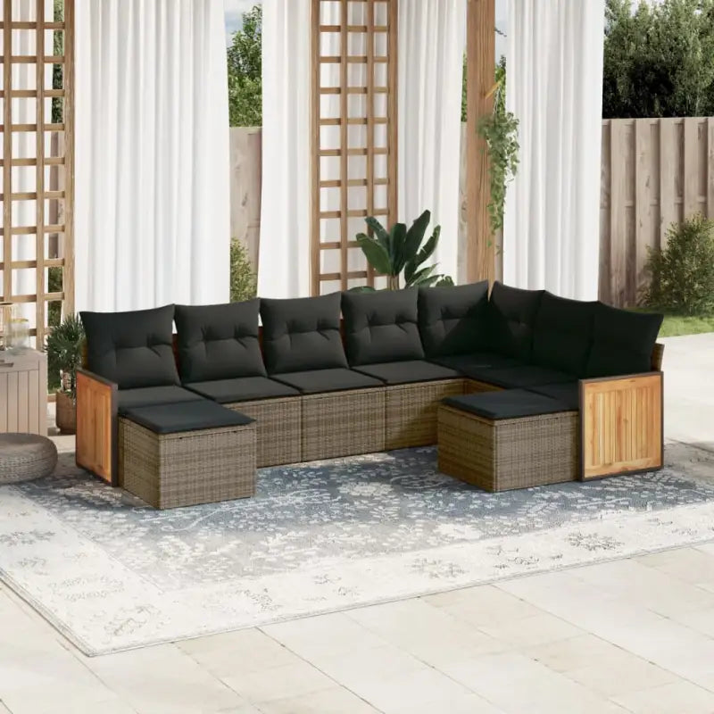 Lounge Tuinset in Beige met Gepoedercoat Staal en Afmetingen - Grijs / Zonder tafel - Tuinsets