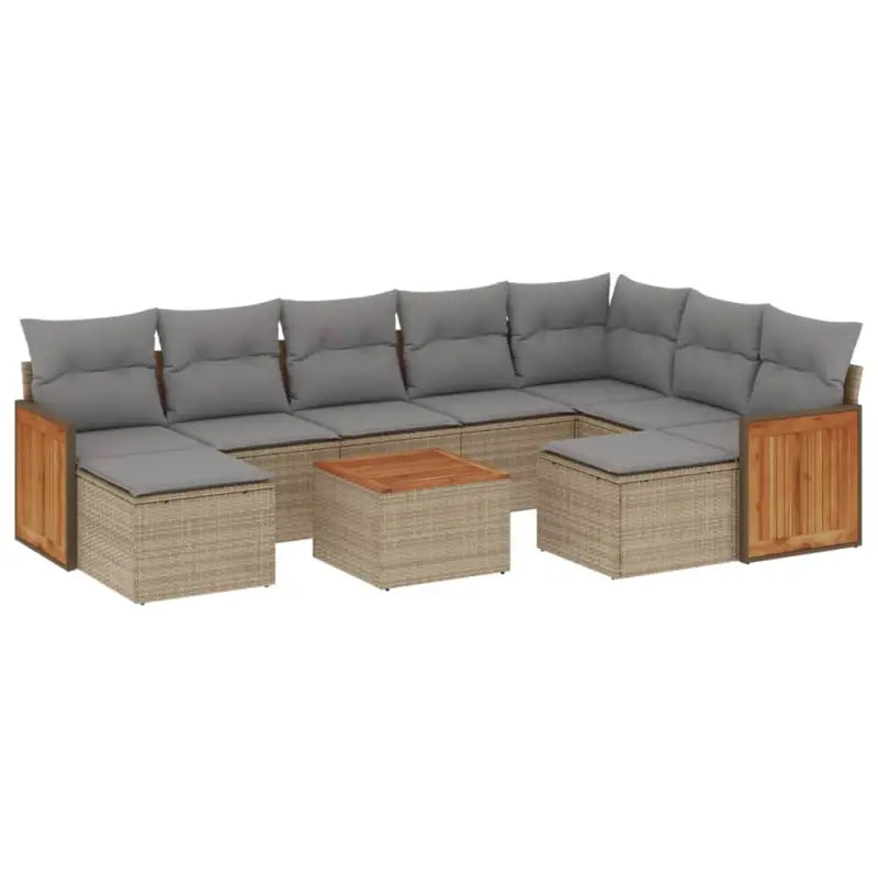 Lounge Tuinset in Beige met Gepoedercoat Staal en Afmetingen - Tuinsets