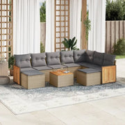 Lounge Tuinset in Beige met Gepoedercoat Staal en Afmetingen - Tuinsets