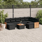 Lounge Tuinset in Beige met Gepoedercoat Staal en Afmetingen - Zwart / Met tafel - Tuinsets