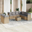 Lounge Tuinset in Beige met Gepoedercoat Staal en Waterdichte Tas - Beige en grijs / Met tafel - Tuinsets