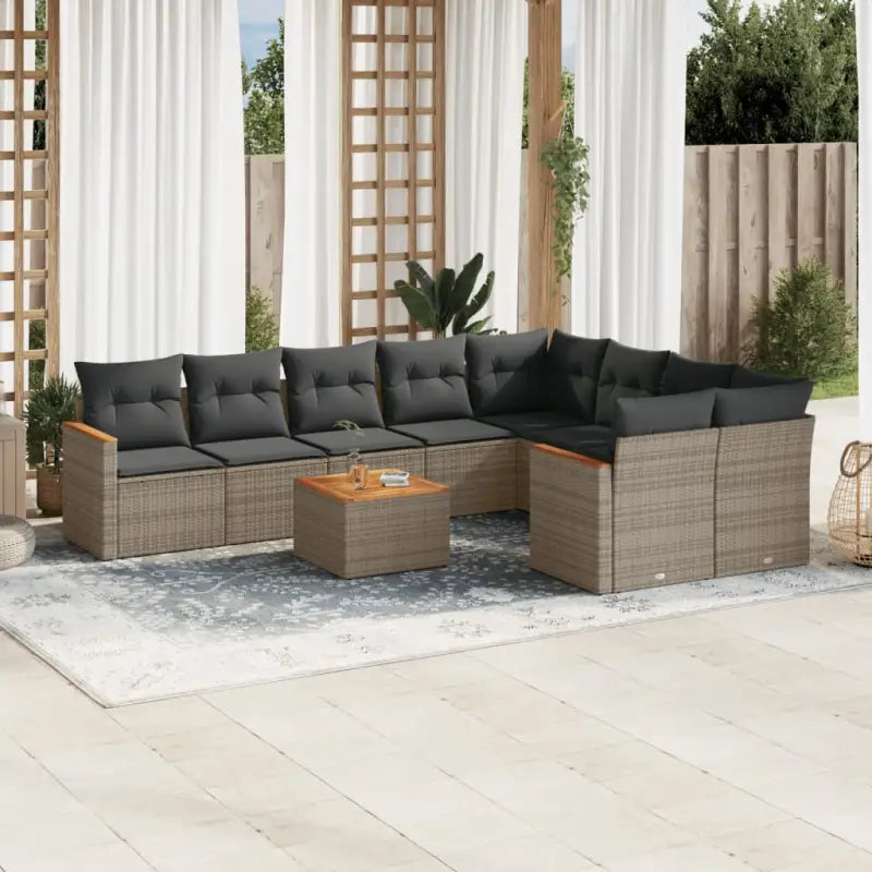 Lounge Tuinset in Beige met Waterdichte Tas en Gepoedercoat Staal - Grijs / Met tafel - Tuinsets