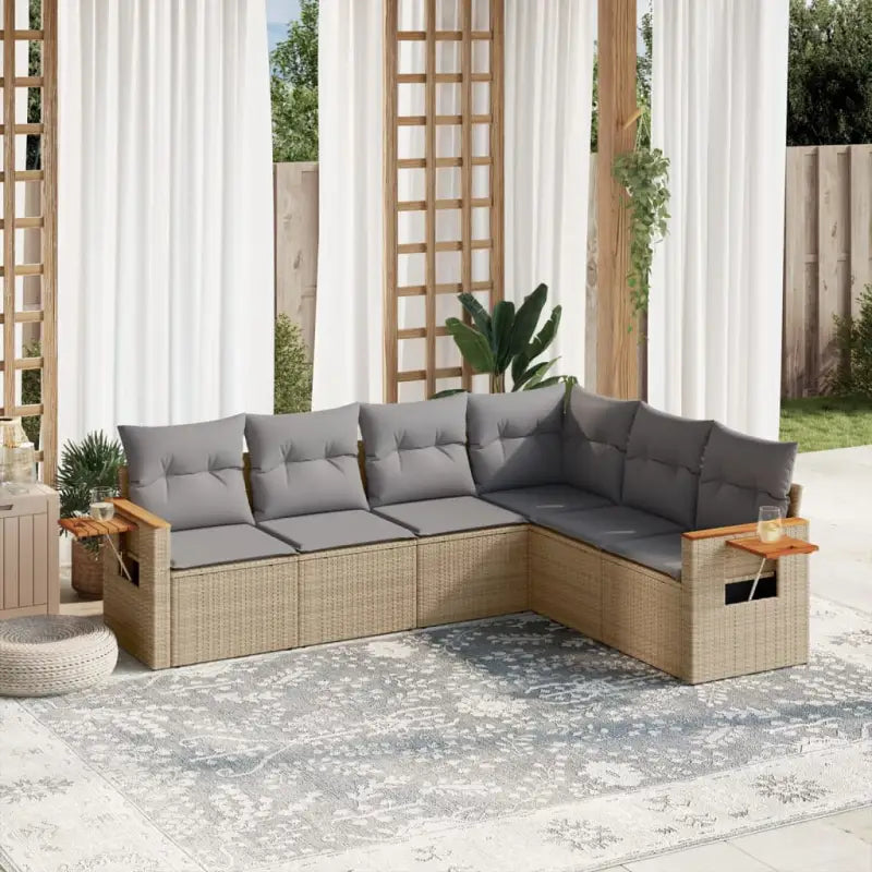 Lounge Tuinset in Beige met Waterdichte Tas en Gepoedercoat Staal - Beige en grijs / Zonder tafel - Tuinsets