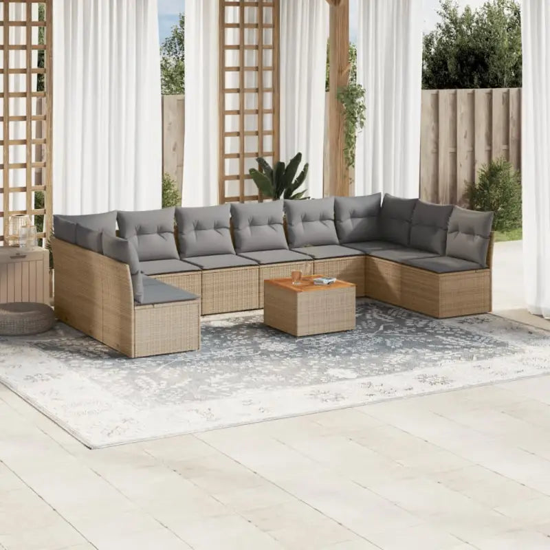 Lounge Tuinset in Beige met Waterdichte Tas en Gepoedercoat Staal - beige mix en lichtgrijs - Tuinsets