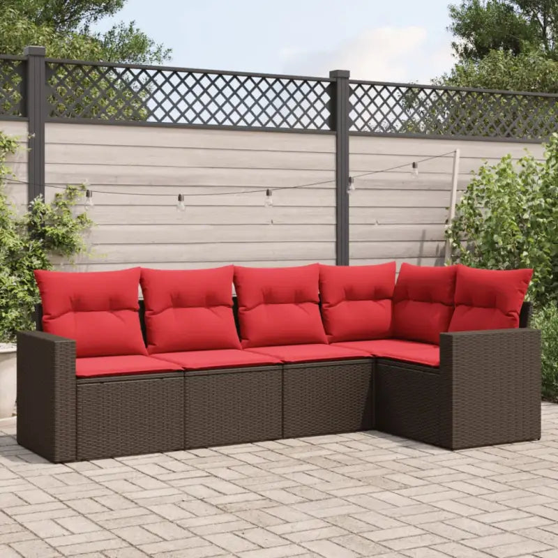 Lounge Tuinset in Bruin met Gepoedercoat Staal en Afmetingen - Tuinsets