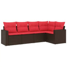 Lounge Tuinset in Bruin met Gepoedercoat Staal en Afmetingen - Tuinsets