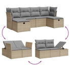 Lounge Tuinset in Gemengd Beige met Gepoedercoat Staal Afmetingen - Tuinsets