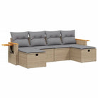 Lounge Tuinset in Gemengd Beige met Gepoedercoat Staal Afmetingen - Tuinsets