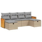 Lounge tuinset in gemengd beige met gepoedercoat staal en afmetingen - Tuinsets