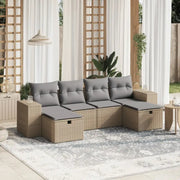 Lounge Tuinset in Gemengd Beige met Gepoedercoat Staal - Tuinsets