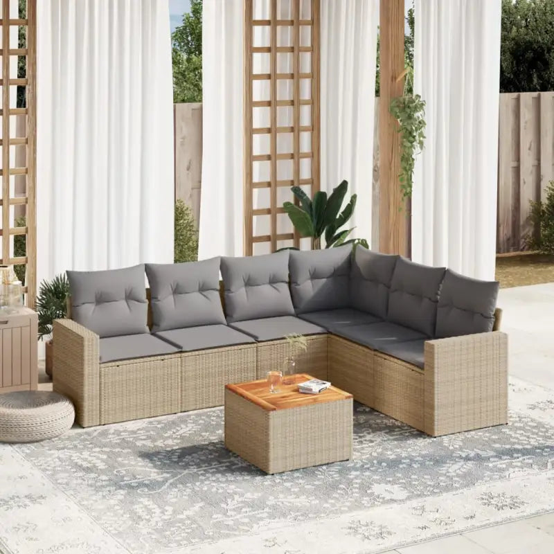 Lounge tuinset in gemengd beige met waterdichte tas voor buitengebruik - Tuinsets