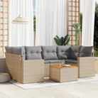 Lounge tuinset in gemengd beige voor buiten genieten - beige mix en lichtgrijs - Tuinsets