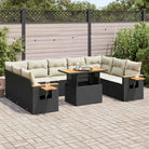 Lounge tuinset in grijs materiaal met gepoedercoat staal en comfortabele afmetingen - Zwart en crème / met opbergruimte