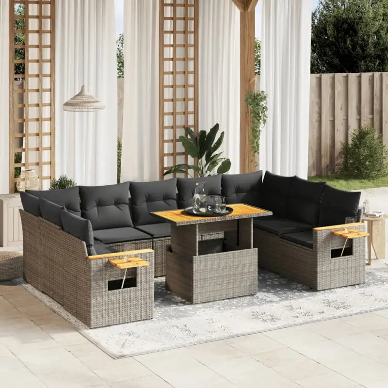 Lounge tuinset in grijs materiaal met gepoedercoat staal en comfortabele afmetingen - Grijs / zonder opbergruimte