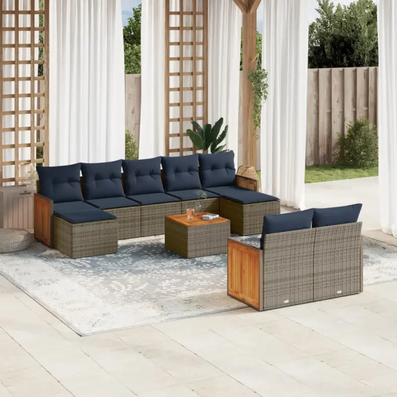 Lounge Tuinset in grijs materiaal met gepoedercoat staal afmetingen - Tuinsets