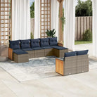 Lounge Tuinset in grijs materiaal met gepoedercoat staal afmetingen - Grijs en blauw / Zonder tafel - Tuinsets