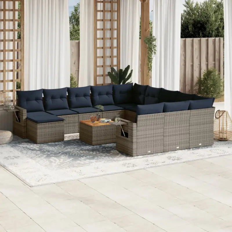 Lounge Tuinset in Grijs Materiaal met Gepoedercoat Staal Afmetingen - Grijs - Tuinsets