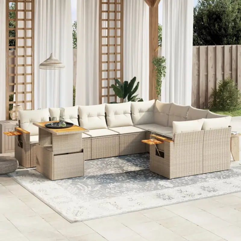 Lounge Tuinset in Grijs Materiaal met Gepoedercoat Staal - beige en crèmekleurig - Tuinsets