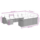 Lounge tuinset in grijs materiaal met gepoedercoat staal en perfecte afmetingen - Tuinsets