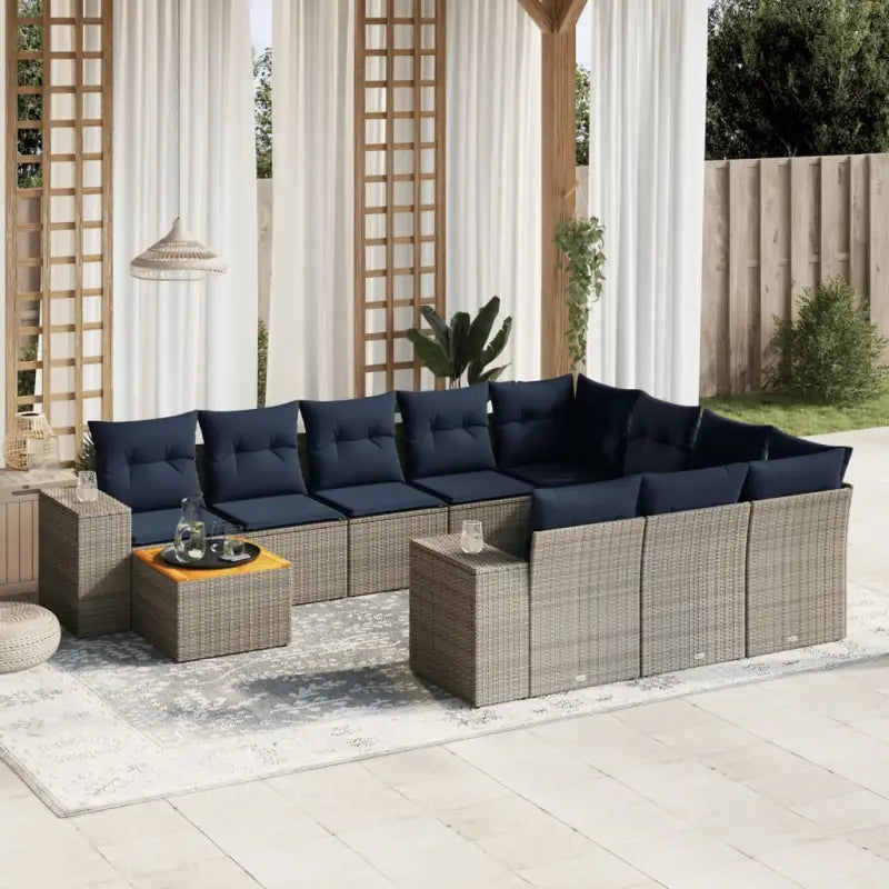 Lounge tuinset in grijs materiaal met gepoedercoat staal en perfecte afmetingen - Tuinsets