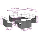 Lounge tuinset in grijs materiaal met gepoedercoat staalafmetingen - Tuinsets