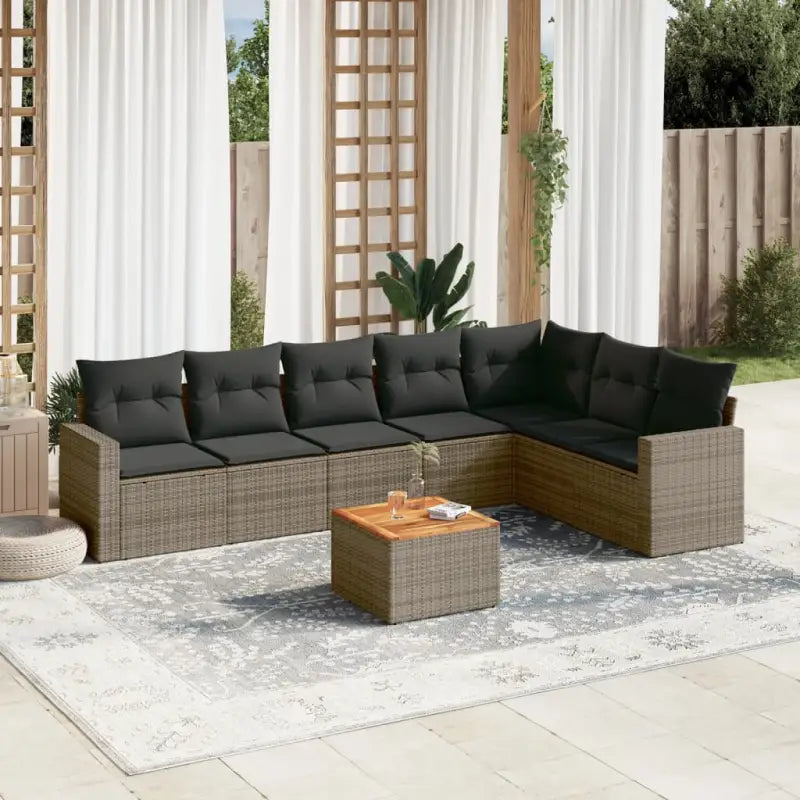 Lounge Tuinset in Grijs Materiaal met Waterdichte Tas en Gepoedercoat Staal - grijs en donkergrijs - Tuinsets