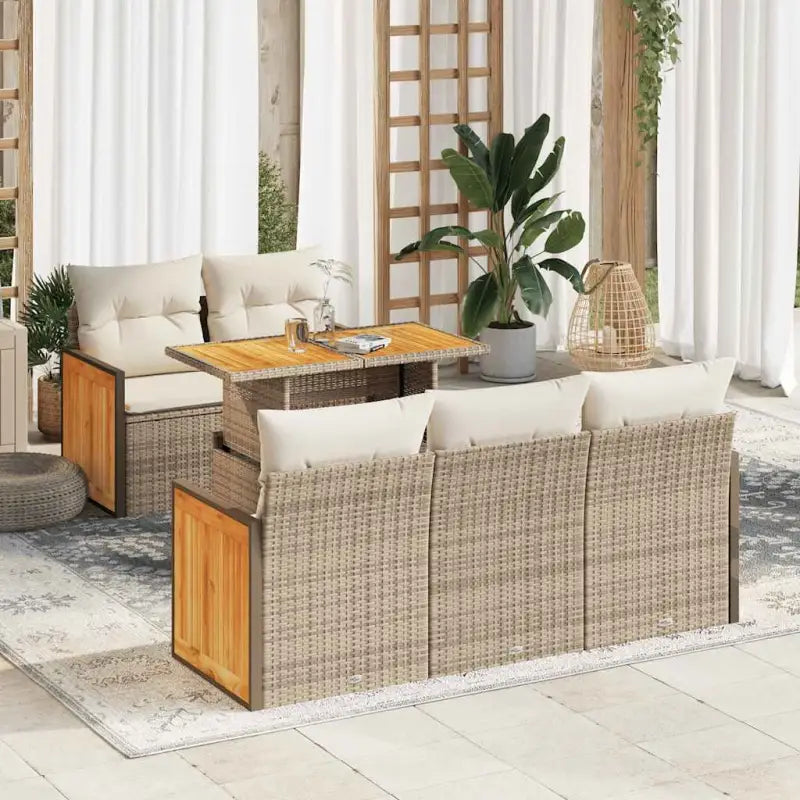 Lounge tuinset in grijs materiaal met waterdichte tas en gepoedercoat staal - beige en crèmekleurig - Tuinsets
