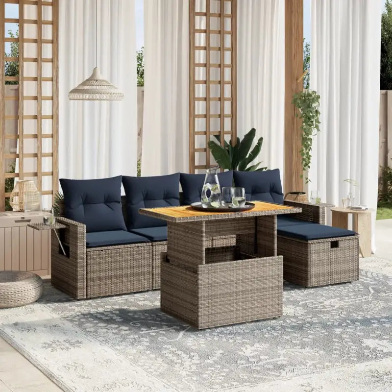 Lounge tuinset in grijs materiaal met waterdichte tas en gepoedercoat staal - Grijs / zonder opbergruimte - Tuinsets