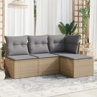 Lounge Tuinset in Grijs Materiaal met Waterdichte Tas en Gepoedercoat Staal - Beige en grijs / Zonder tafel - Tuinsets