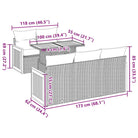 Lounge tuinset in grijs materiaal met waterdichte tas en gepoedercoat staal - Tuinsets