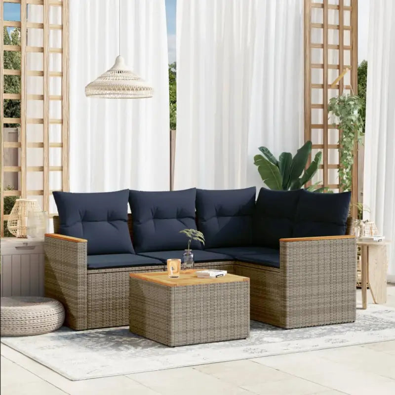 Lounge Tuinset in grijs materiaal met waterdichte tas en gepoedercoat staal - Tuinsets