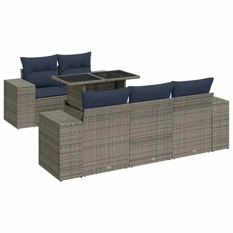 Lounge Tuinset in Grijs Materiaal met Waterdichte Tas en Gepoedercoat Staal - Grijs - Tuinsets