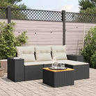 Lounge Tuinset in Grijs Materiaal met Waterdichte Tas en Gepoedercoat Staal - Zwart en crème - Tuinsets