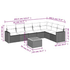 Lounge Tuinset in Grijs Materiaal met Waterdichte Tas en Gepoedercoat Staal - Tuinsets