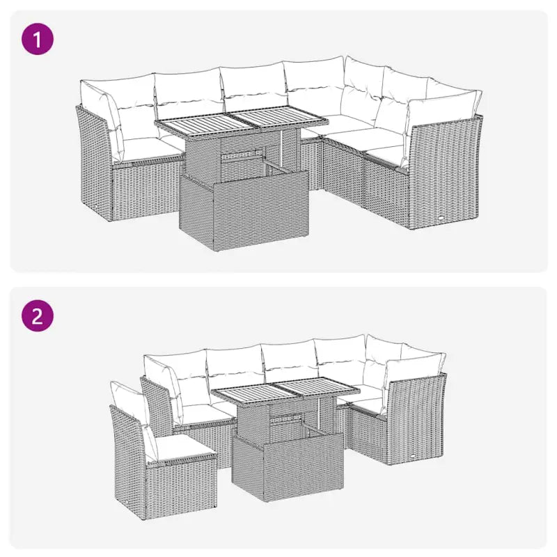 Lounge Tuinset in Grijs Materiaal met Waterdichte Tas en Gepoedercoat Staal - Grijs - Tuinsets