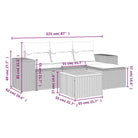 Lounge Tuinset in Grijs Materiaal met Waterdichte Tas en Gepoedercoat Staal - Tuinsets