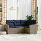 Lounge Tuinset in grijs materiaal met waterdichte tas en gepoedercoat staal - Grijs en blauw / Zonder tafel - Tuinsets