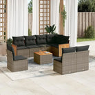 Lounge tuinset in grijs materiaal met waterdichte zak en gepoedercoat staal - Grijs / Met tafel - Tuinsets