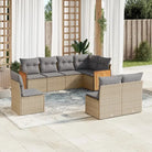 Lounge tuinset in grijs materiaal met waterdichte zak en gepoedercoat staal - Beige en grijs / Zonder tafel - Tuinsets