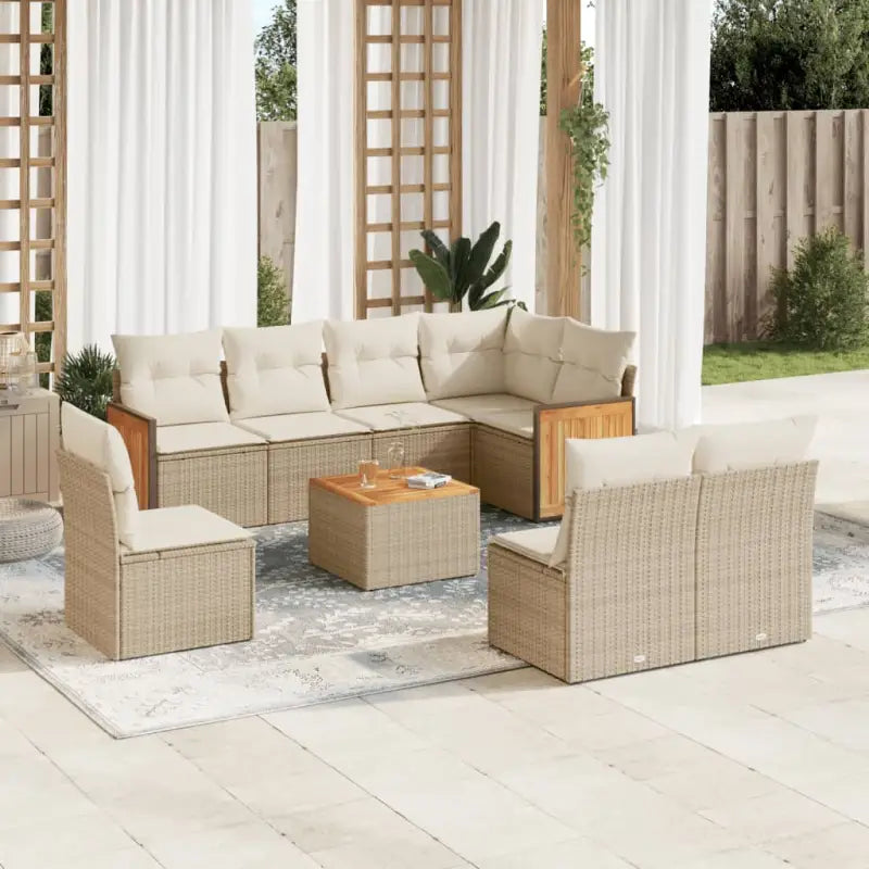 Lounge tuinset in grijs materiaal met waterdichte zak en gepoedercoat staal - beige en crèmekleurig / Met tafel