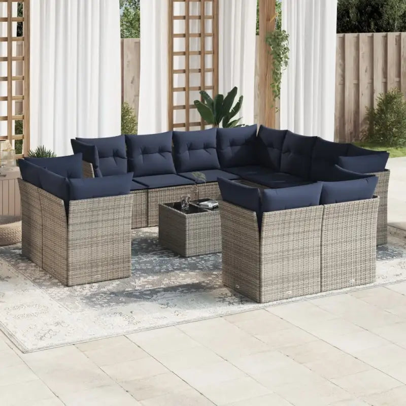 Lounge Tuinset in Grijs met Waterdichte Tas en Gepoedercoat Staal - Tuinsets