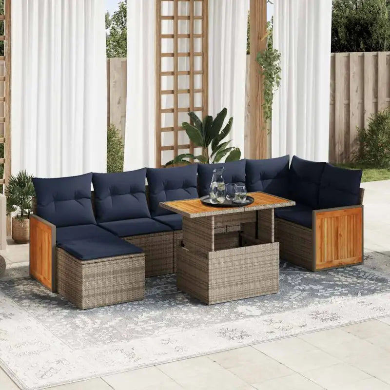 Lounge Tuinset in Grijs met Waterdichte Tas en Gepoedercoat Staal - Grijs / met opbergruimte - Tuinsets