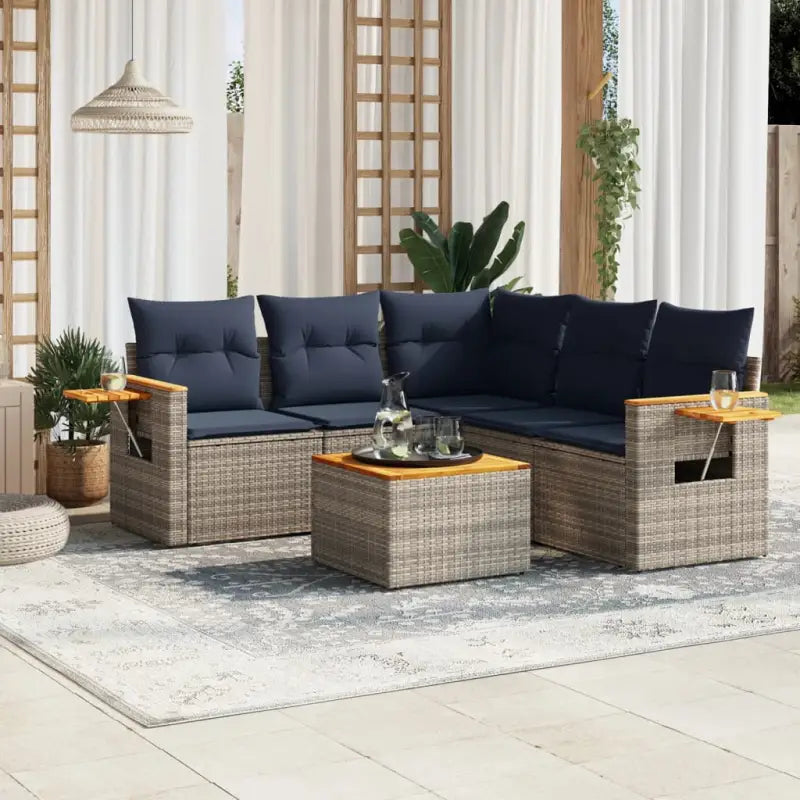 Lounge tuinset in grijs met waterdichte tas en gepoedercoat staal - Grijs / Met tafel - Tuinsets