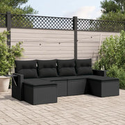 Lounge tuinset in zwart materiaal met gepoedercoat staal en afmetingen - Tuinsets