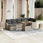 Lounge Tuinset in Zwart Materiaal met Gepoedercoat Staal Afmetingen - grijs en donkergrijs / 3x hoek + 3x midden