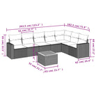 Lounge tuinset in zwart materiaal met gepoedercoat staal afmetingen - Tuinsets
