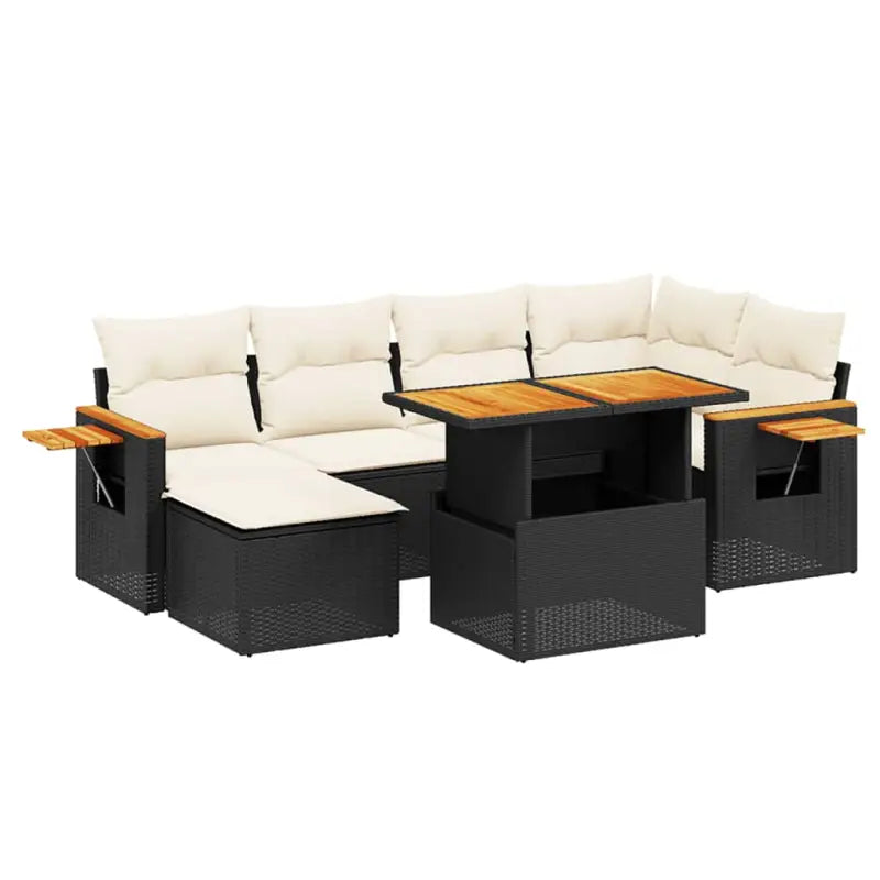 Lounge Tuinset in Zwart Materiaal met Gepoedercoat Staal Afmetingen - Tuinsets