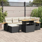 Lounge Tuinset in Zwart Materiaal met Gepoedercoat Staal Afmetingen - Zwart en crème / met opbergruimte - Tuinsets