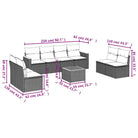 Lounge tuinset in zwart materiaal met gepoedercoat staal en poly rattan - Tuinsets